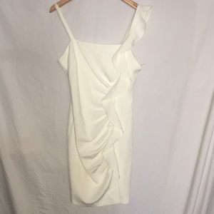 Guess Sleeveless Square Neck Ruffle Front Mini